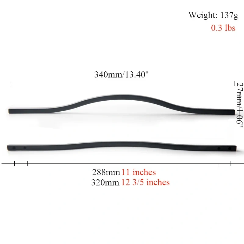 European Streamlined Double Hole Centers Pull Bright Gold Black Cabinet Long Handles Drawer Knobs for Furniture Handle Hardware