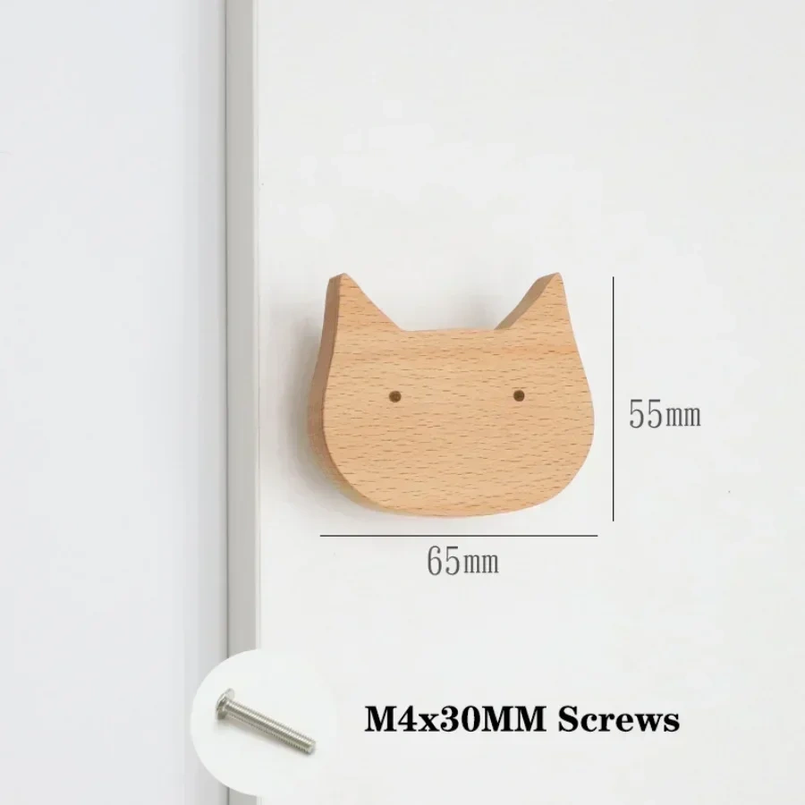 Wooden Animal Cabinet Handles Wood Cloud Hooks Furniture Handles for Cabinets and Drawers Door Knobs Kitchen Wardrobe Door Pulls