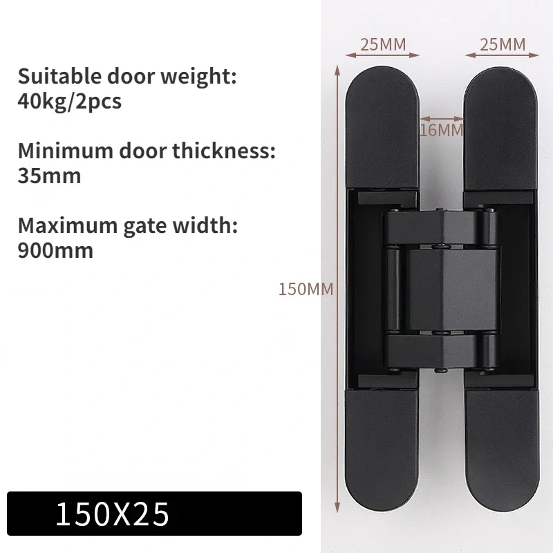 1pcs Invisible hinge 3D adjustable hidden wooden door hinge Folding door hidden cross hinge