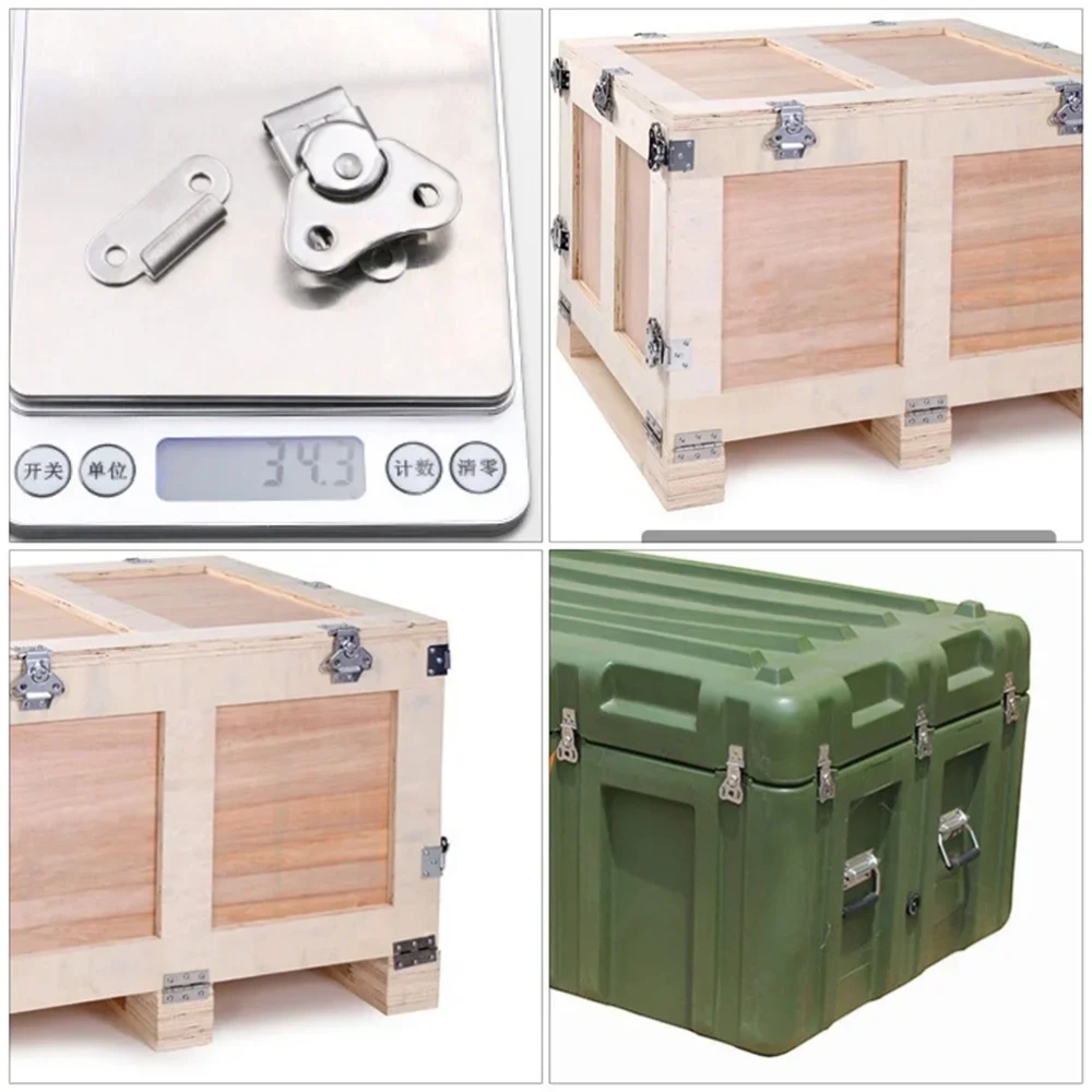4Pcs Butterfly Lock Stainless Steel Buckle Latches Butterflies Toggle Clamp Mini Padlock Wooden Accessories Keeper Box