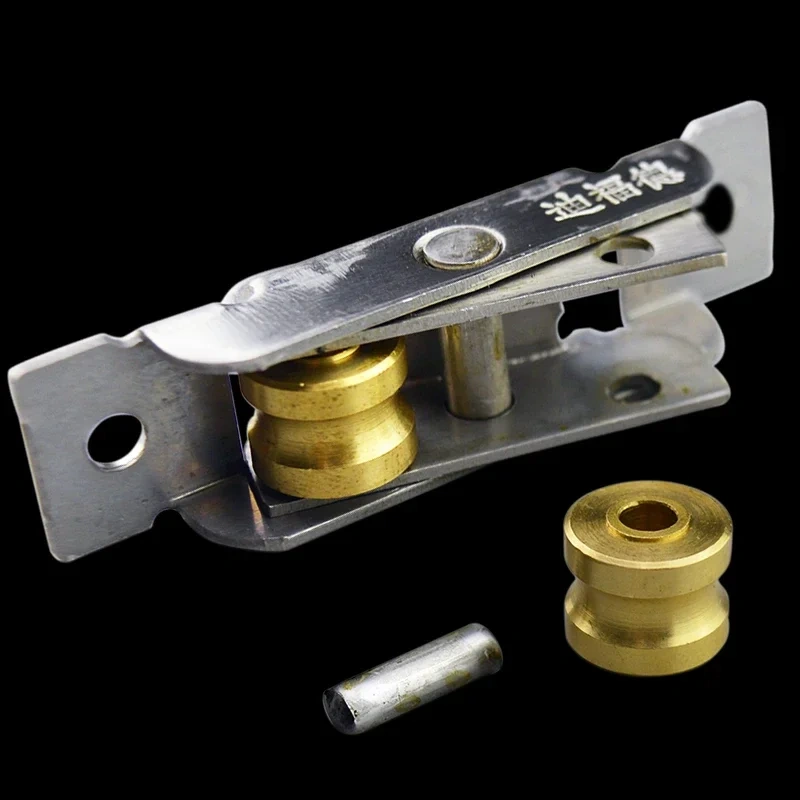Stainless steel window pulley slot wheels silent Copper u groove track door roller casters sliding glass window Hardware fitting
