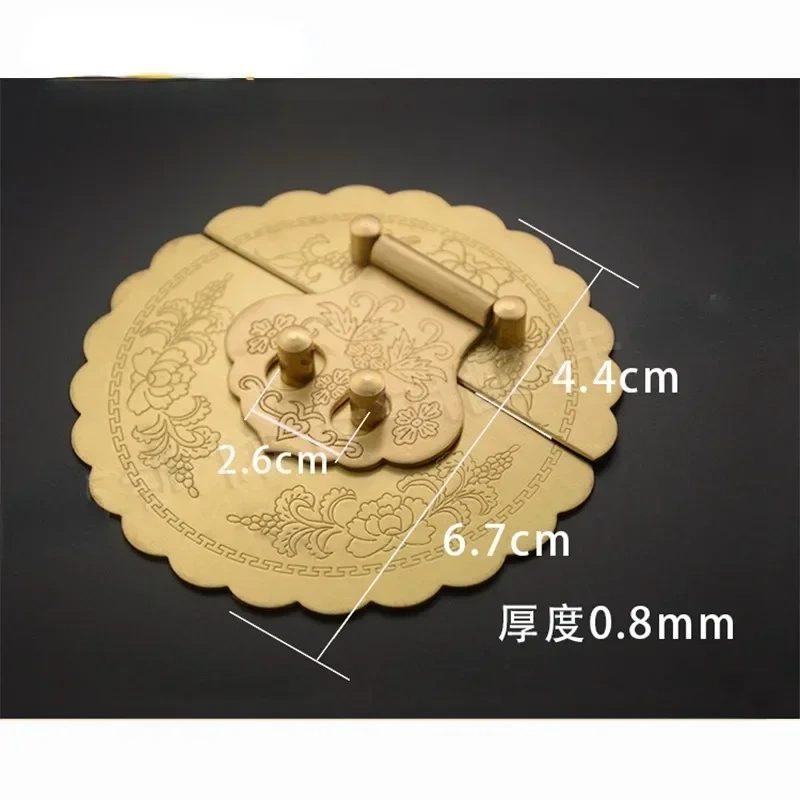 Retro Antique Brass Lock Buckle Box Furniture Box Buckle Jewelry Chest Box Pure Copper Suitcase Buckle Clip Clasp Latch Clasp
