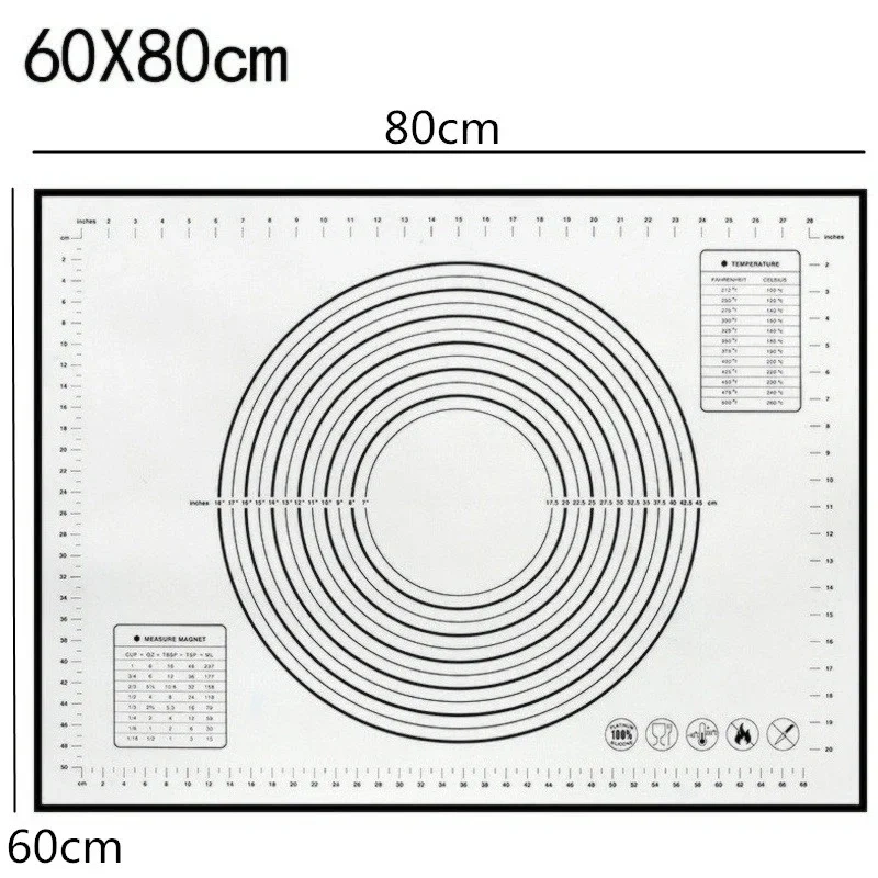 Silicone Baking Mat  Scale Rolling Dough Pad Kneading Dough Mat Non Stick Pastry Oven Liner Bakeware 60*40/40*30cm