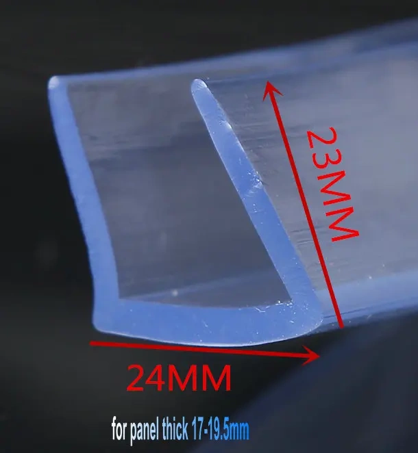 Rubber U Strip Edge Shield Encloser Bound Glass Metal Wood Panel Board Sheet Vehicle Seals Thick 0.5mm - 19.5mm x 1m Transparent
