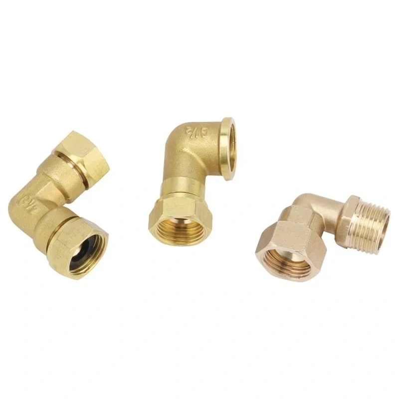 1pcs Brass Elbow G1/2 Junction Union Joint Coupling 1/2" Male/Female Connector Plumbing Pipe Fittings Copper Connection Adapters