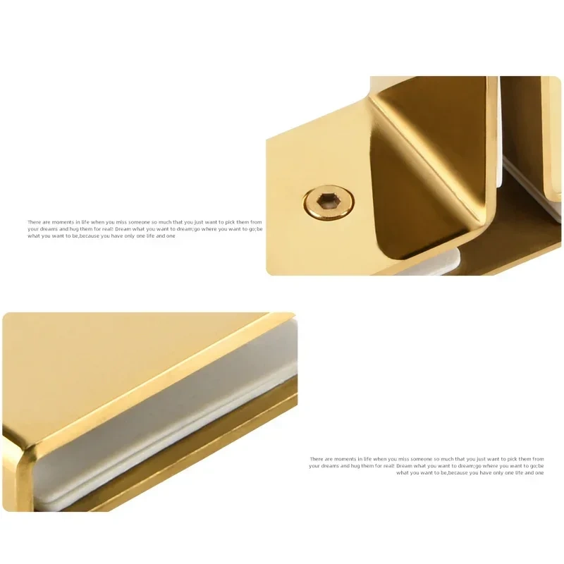 1pcs 304 Stainless Steel Gold Glass Fixed Clip Bathroom Glass Door Fixed Code Corner Partition Shower Room Link Clip