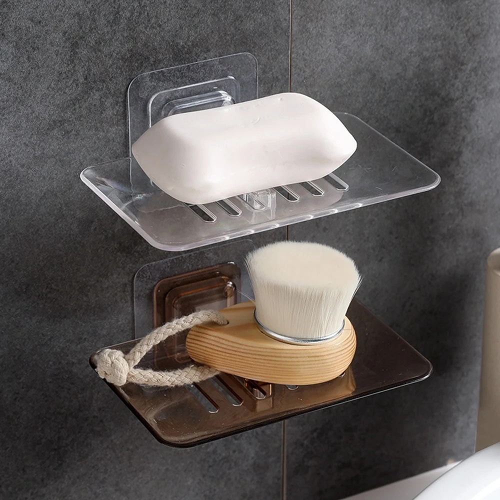 1PC Bathroom Shower Soap Box Dish Storage Plate Tray Holder Case Wall-mounted Soap Holder Housekeeping Container Organizers
