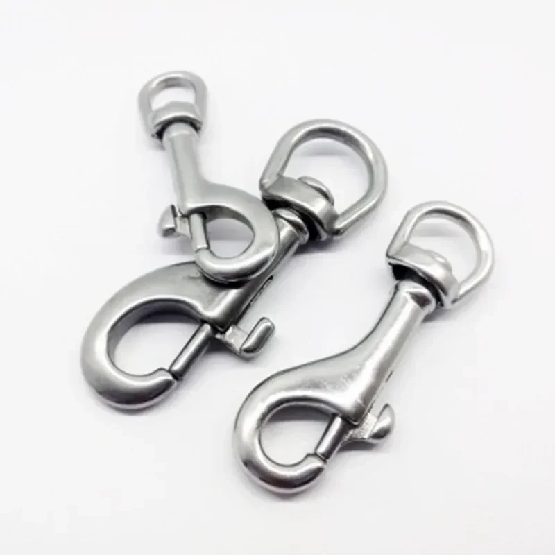 5pcs 316 stainless steel Single Ended Swivel Eye Bolt Snap Hook Clip for Scuba Diving Free Diving Kayak Boat Paddle Leash