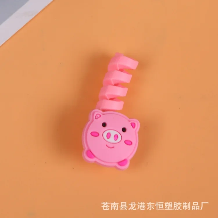 Cartoon spiral data cable charging cable silicone protective cover break protective cover silicone winding device  Protector