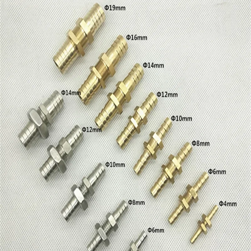 Reducing Fit 4/6/8/10mm Hose Brass Bulkhead Hosetail Hose Barb Pipe Fitting Connector