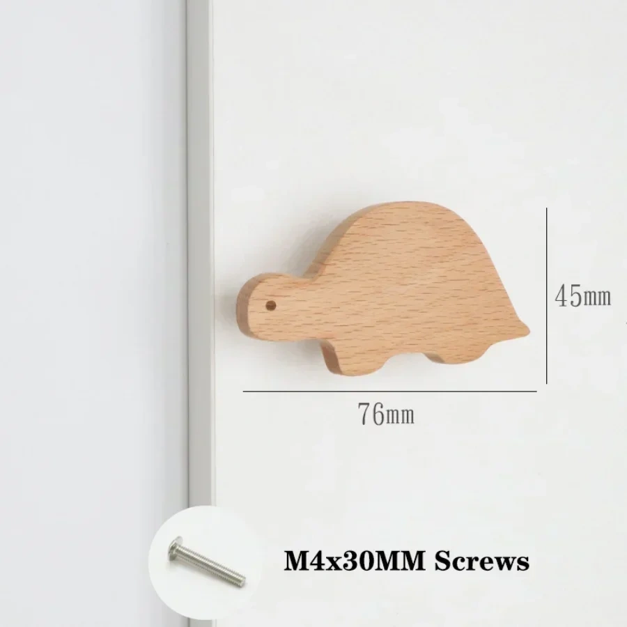 Wooden Animal Cabinet Handles Wood Cloud Hooks Furniture Handles for Cabinets and Drawers Door Knobs Kitchen Wardrobe Door Pulls