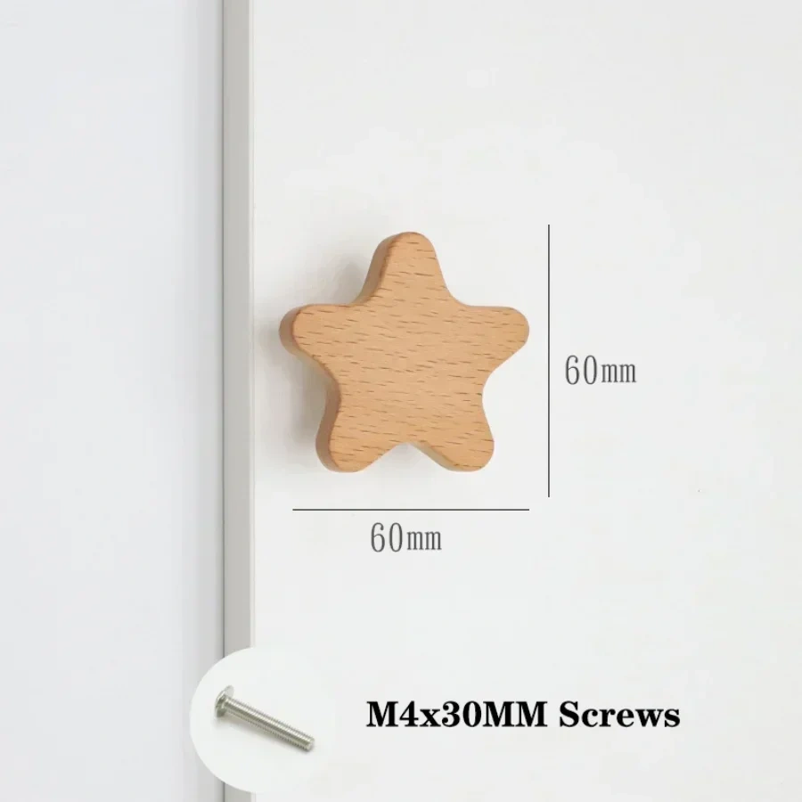 Wooden Animal Cabinet Handles Wood Cloud Hooks Furniture Handles for Cabinets and Drawers Door Knobs Kitchen Wardrobe Door Pulls