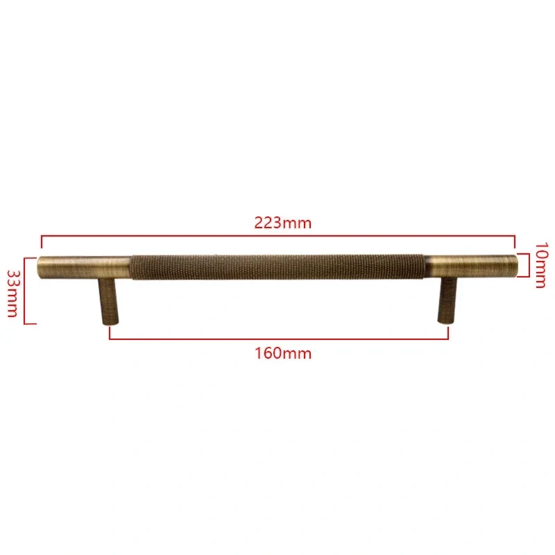 1pcs Light luxurious contracted bronze solid brass knurled handle drawer door handle cabinet knobs