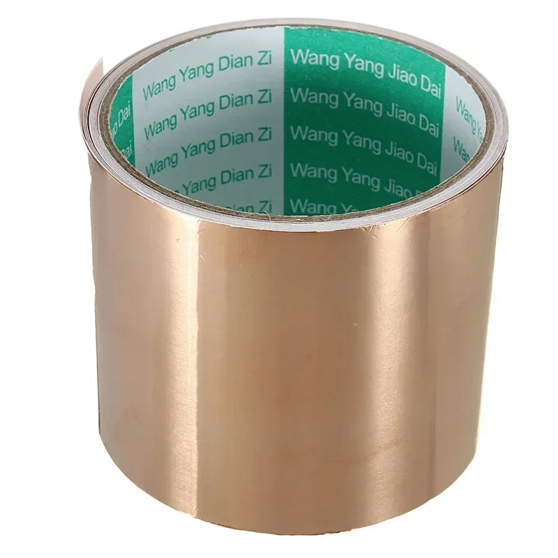 0.065x50mmx1m Copper Foil Tape Single Conductive Self Adhesive Gold