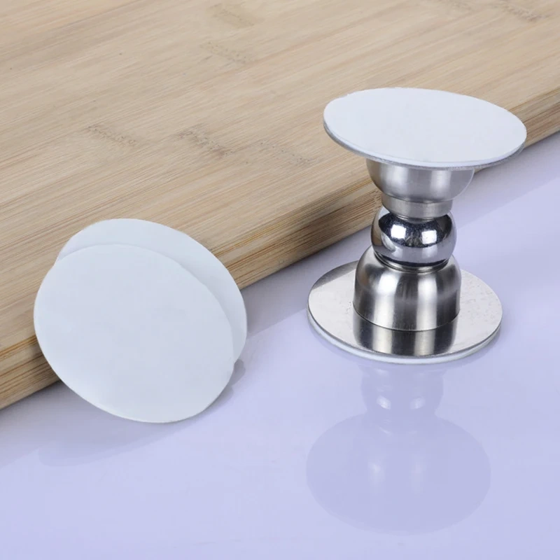 Stainless Steel Sliver Magnetic Door Stopper Holder Noiseless Door Catch Holder Home Hardware for Bedroom Bathroom