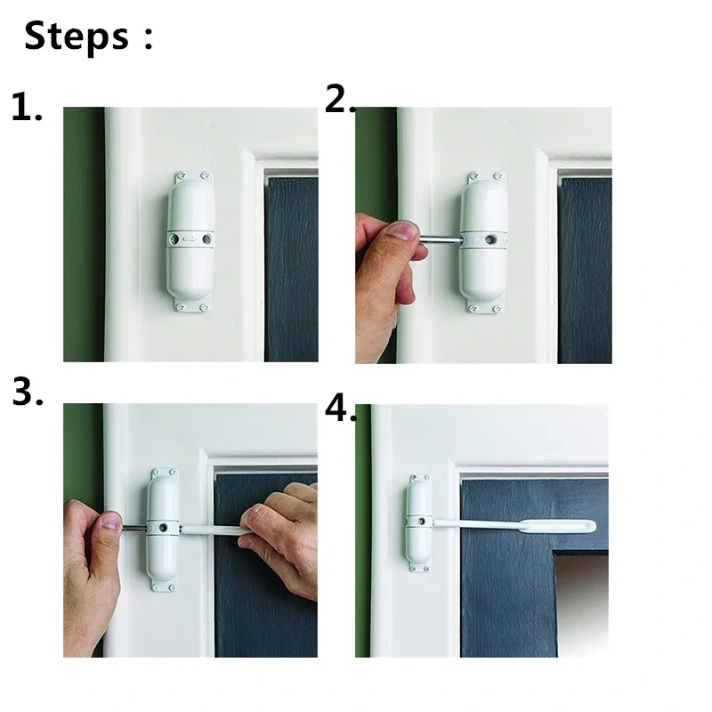White Spring Closing Door  Zinc Alloy Adjustable Surface Mounted Automatic Door Closer Fire Rated Door Stopper Door Hardware