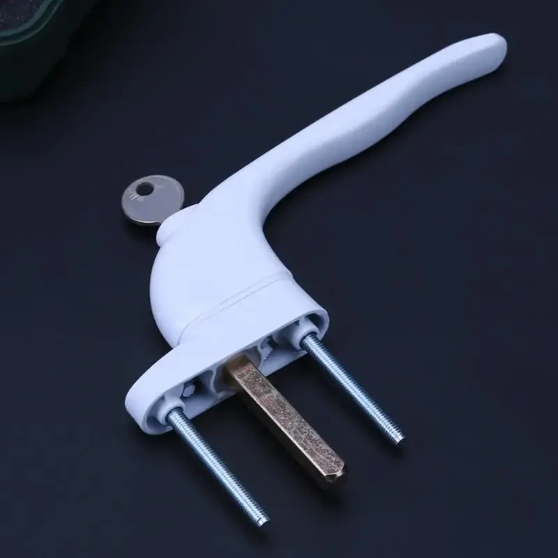 White Aluminum Alloy Window  with Locks Universal Door Handle Key for Double Glazing  Turning