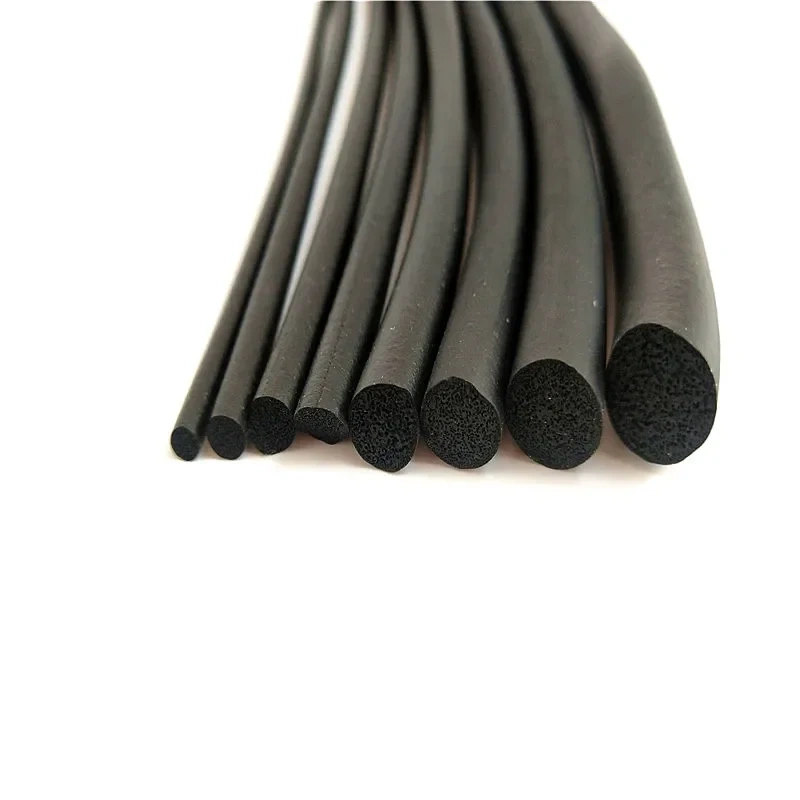 Length 5-20M Diameter 2 6 8 9mm Round EPDM Rubber Foaming Sealing Strip O Type Penetrating Car Door Soundproof Sealing Strip