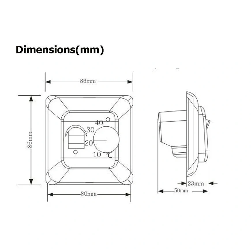 New Universal Mechanical Floor Heating Thermostat AC 230V Electronic Dual Room Warm Temperature Controller Retardant PC