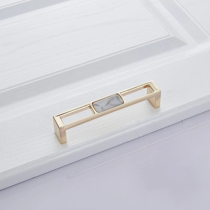 Blue Nordic Marble Shell Cabinet Handle Knobs Drawer And Wardrobe Pulls Furniture Hardware 96Mm 128Mm