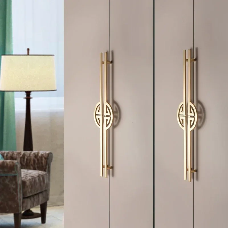 1pcs New Chinese Wardrobe Door Handle Golden Cabinet Door  Drawer Shoe Cabinet  Lengthened  Furniture Hardware