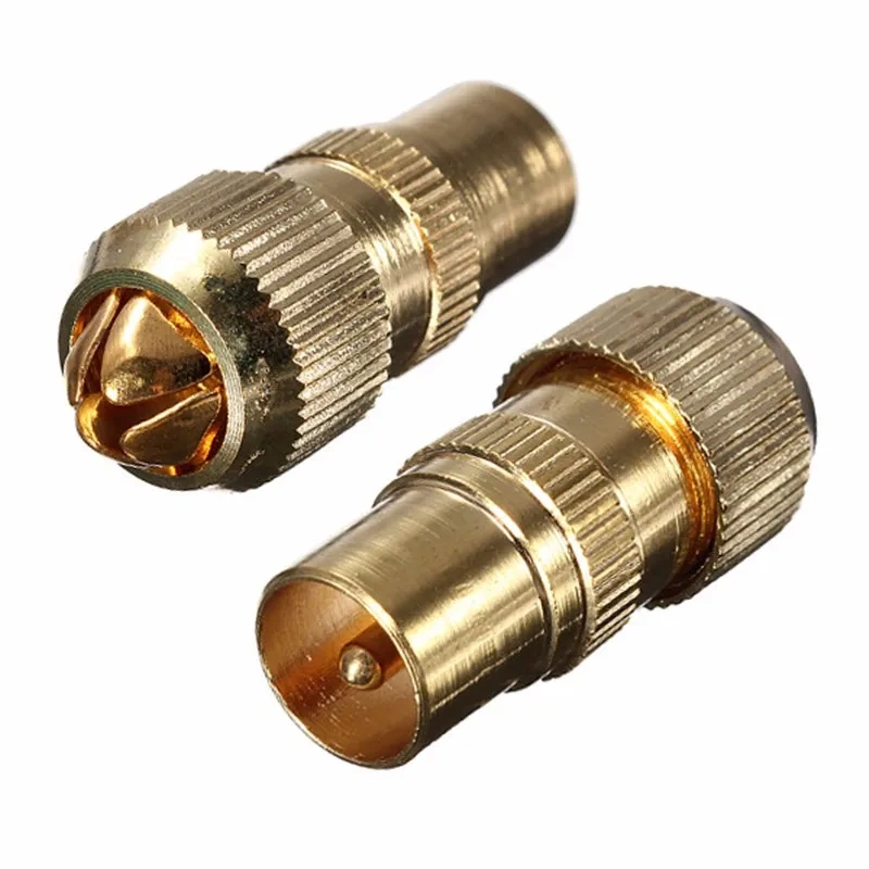 1Pcs Gold Plated Male TV Aerial Connector - RF Coax Cable Plug Freeview Coaxial