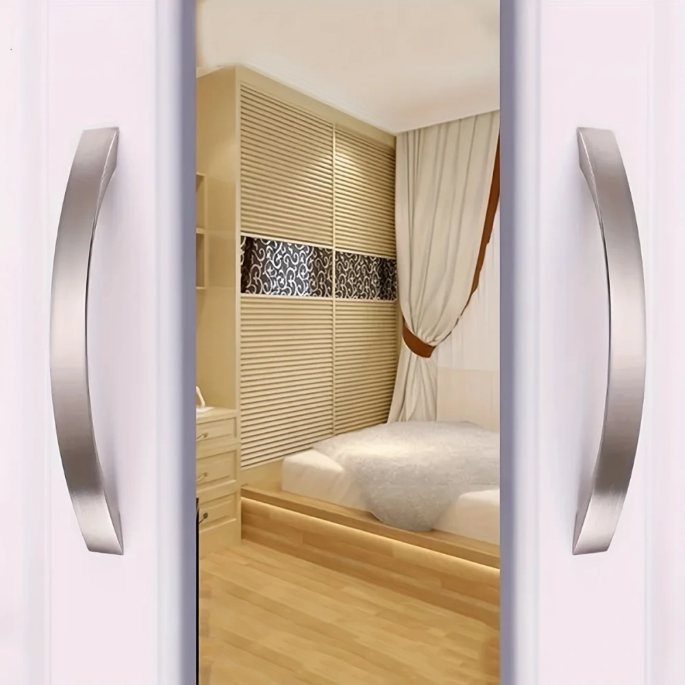 1pc Aluminum Alloy Furniture Handle Brushed Silvery Kitchen Door Handles Cabinet Handles Drawer Knobs Wardrobe Drawer Pulls
