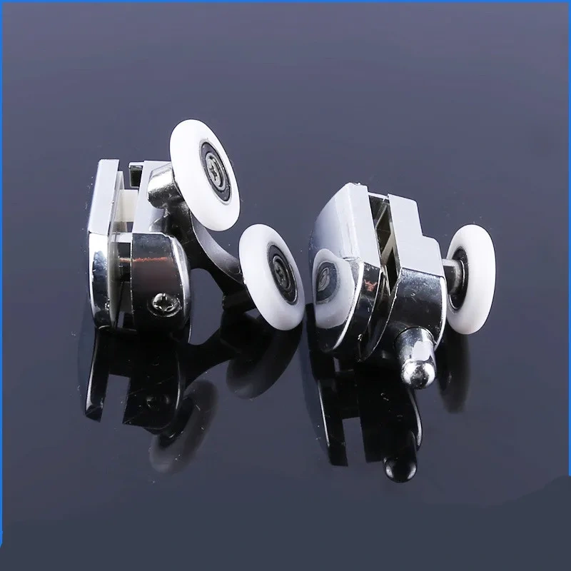 4pcs/set 23/25/27mm shower Pulley Wheels Brass Zinc Alloy Bearing Hardware Sliding Door Roller Shower Room Cabin Accessories