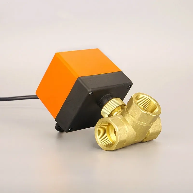 1pcs DN15/DN20/DN25 3-Way Motorized Ball Valve Three-Way Electric Control Two-Way AC 220V LSD Tool Plubing Disc Brass Ball Valve