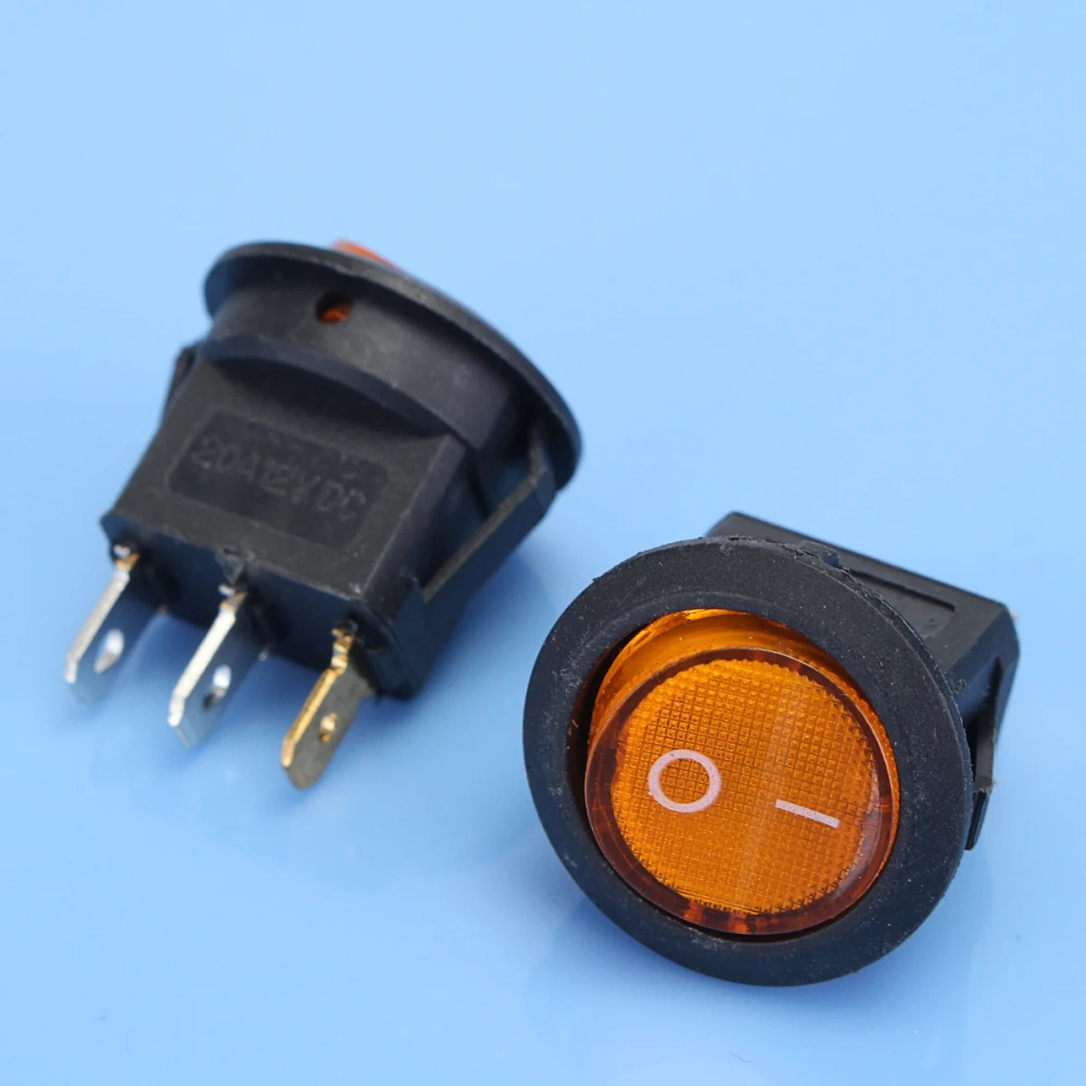 20 PCS 4 Colors 12V LED Dot Light Car Boat Auto Round ON/OFF Rocker Toggle SPST Switch 3 Pins