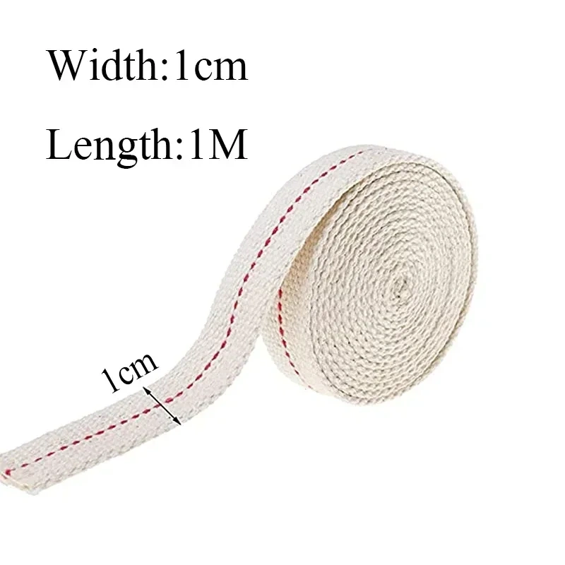 1m x 1cm/1.3cm/1.5cm/2cm Width Kerosene Lamp Wick Braided Cotton Wick Flat Cotton Oil Lamp Wick For Oil Lamp