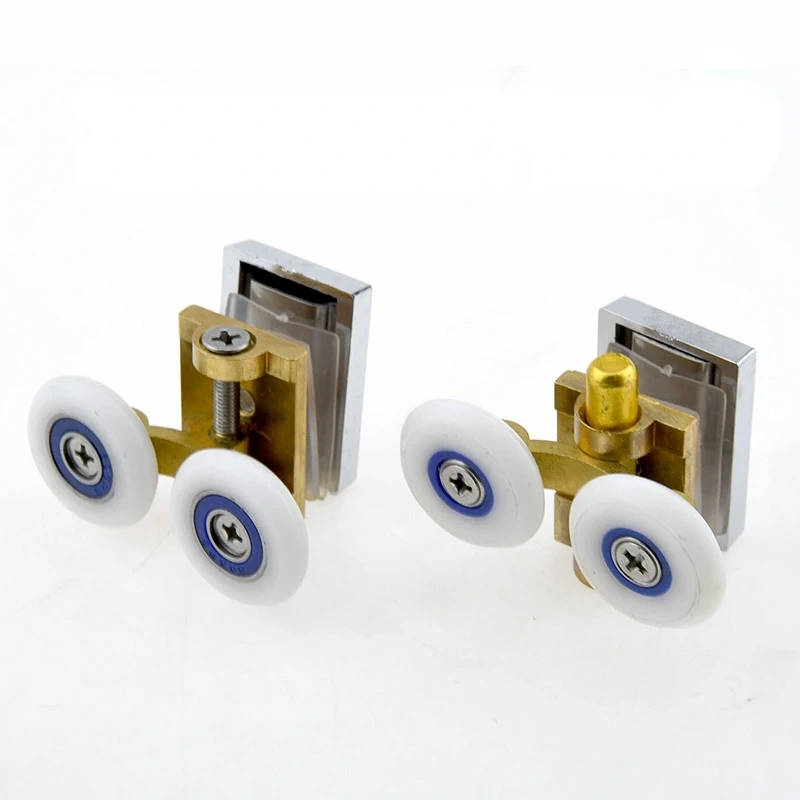 Shower Door Rollers Copper Double-Wheel Sliding Shower Door Roller Bearing Wheel Runners Replacement