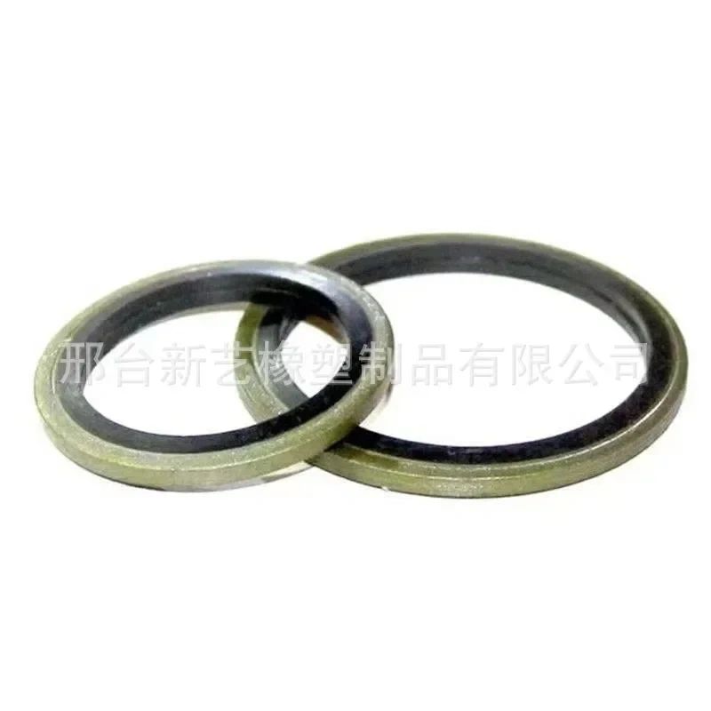 100pcs 6/8/10/12/14/16mm Bonded Washer Metal Rubber Oil Drain Plug Gasket Fit M6/M8/M10/M12/M14/M16 Combined Washer Sealing Ring