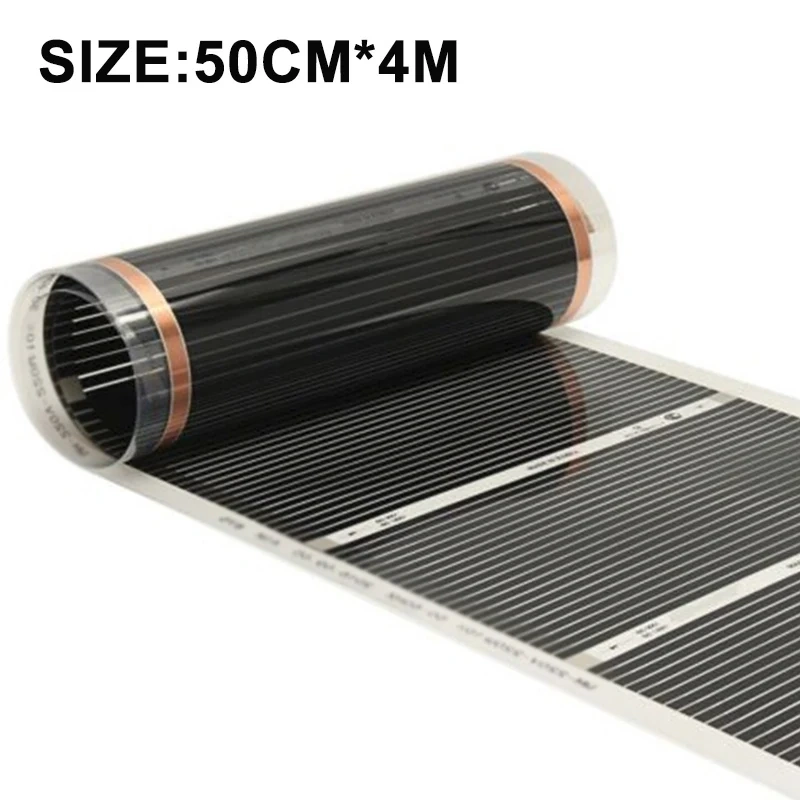 50cm*4m 50cm*2m Electric Heating Film Infrared Underfloor Foil Warming Mat 220V 220W Floor  Systems & Parts