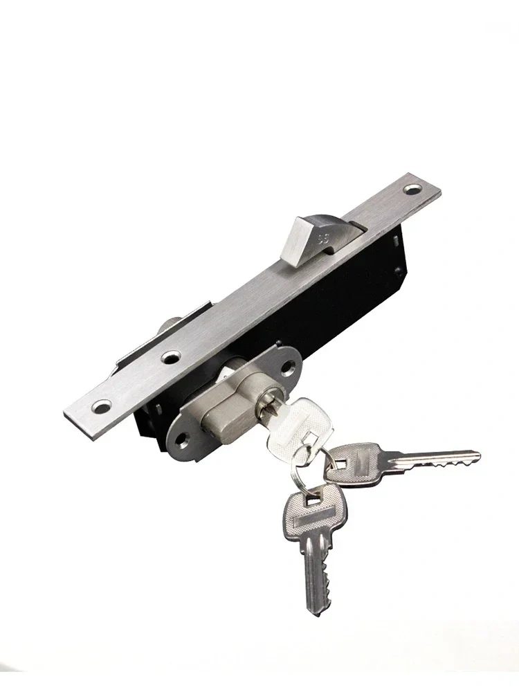 Sliding Door Lock aluminum alloy Window Locks Anti-Theft Safety Wood Gate Floor Lock With Cross Keys For Furniture Hardware