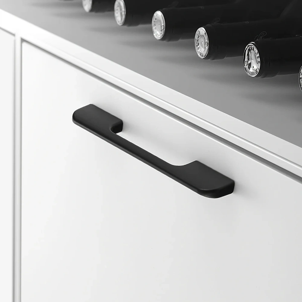 1pc Cabinet Handle Aluminum Alloy Kitchen Door Handle Cupboard Pull Drawer Knob, Furniture Room Door Decor Hardware Accessories
