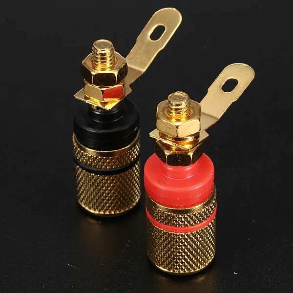 20pcs Gold Plated Amplifier Speaker Terminal Binding Post Banana Plug Socket Connector Suitable for 4mm banana plugs
