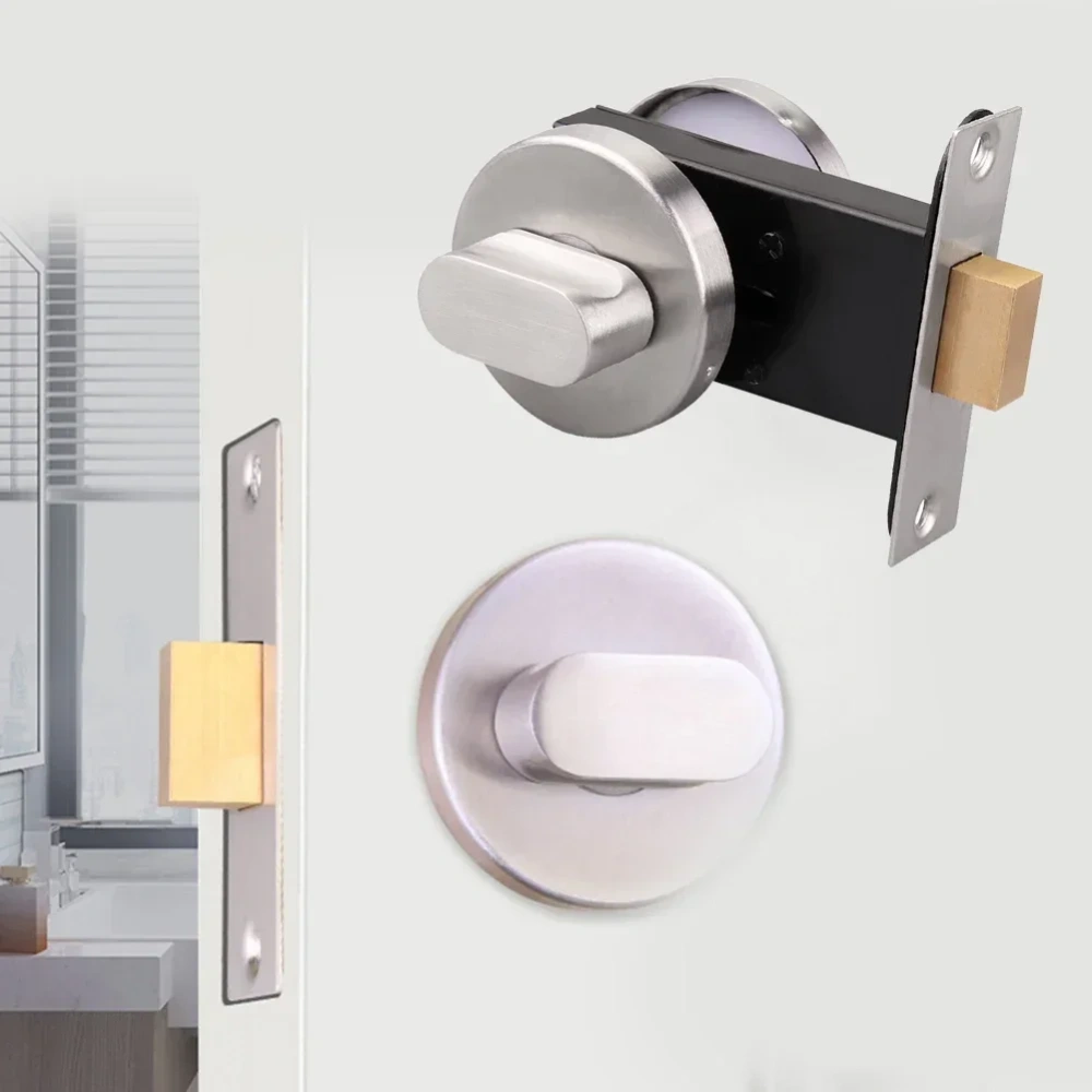 Bathroom Indicator Bolt Privacy WC Toilet Door Lock Stainless Steel Public Toilet Partition Door Lock With Red Green Indicator