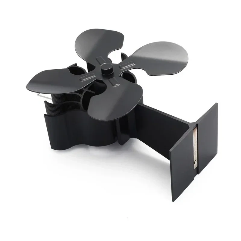 4 Blades Heat Powered Stove Fan Log Wood Burner Ecofan Quiet Black Home Fireplace  Efficient Distribution Thermodynamicfan
