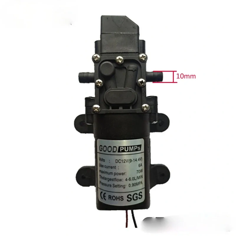 NEW DC12V 130PSI 6L/Min Water High Pressure Diaphragm Self Priming Pump 72W