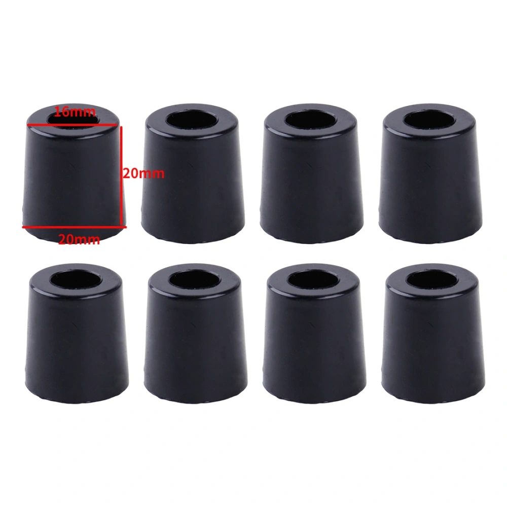 8pcs Black Speaker Cabinet Furniture Chair Table Box Conical Rubber Foot Pad Stand Shock Absorber S / M / L Skid Resistance