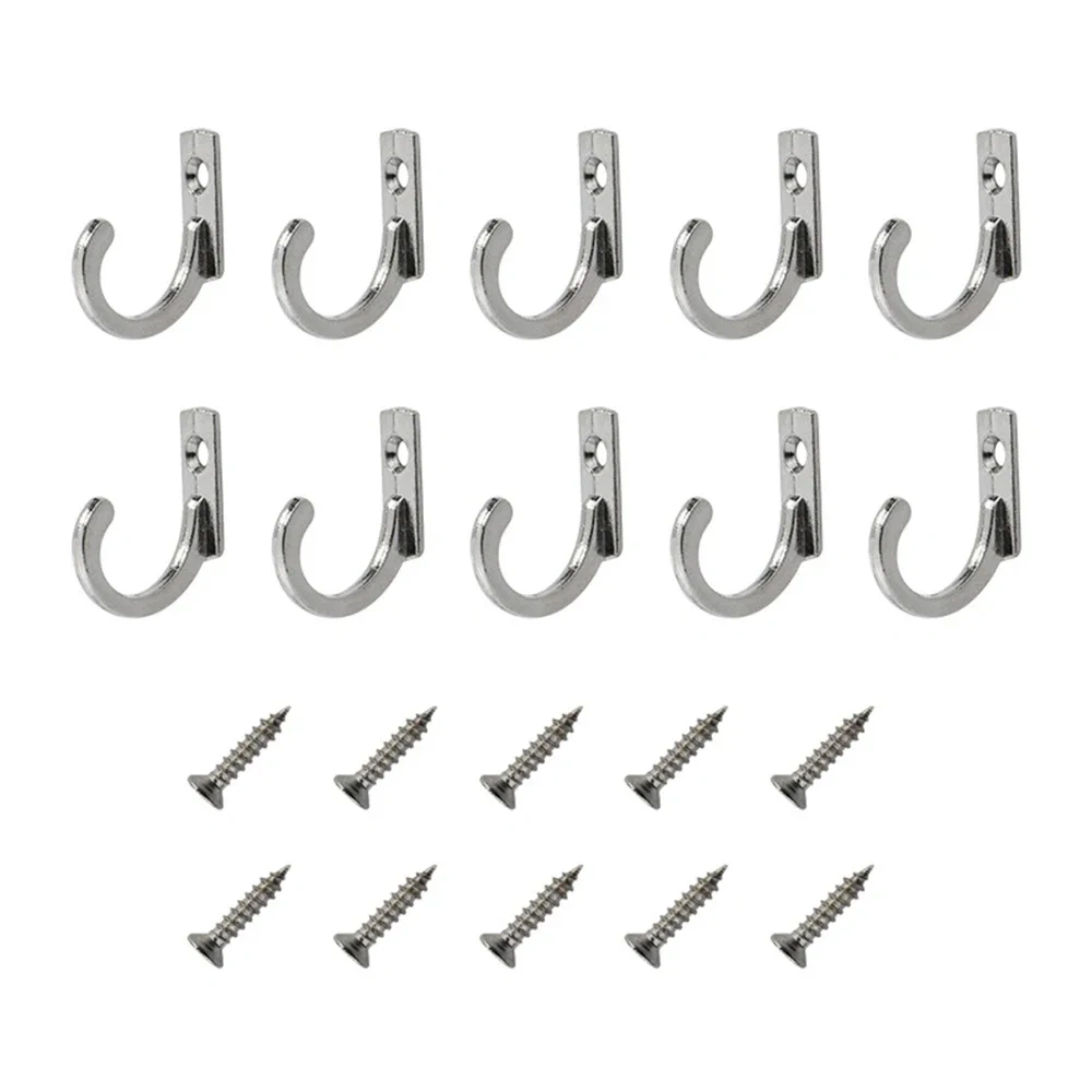 10/50PCS Small Antique Hooks Wall Hanger Curved Buckle Horn Lock Clasp Hook for Wooden Jewelry Hardware Home Coats Hat Clothes
