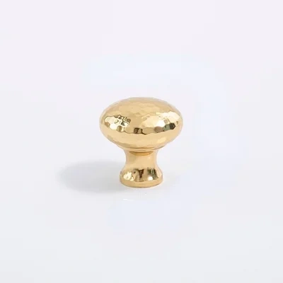 Light luxury round ball Brass Handle hammer pattern single hole pure copper small handle simple drawer wardrobe door handle