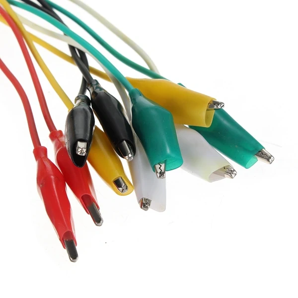 10pcs 50cm Alligator Clips  Portable Double-ended  Crocodile Cable Multifunctional  Jumper Wire Test Leads
