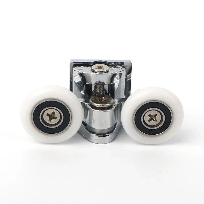 1pcs 23/25mm Electroplated aluminum alloy spring wheel bathroom glass door pulley double pulley Shower room accessories