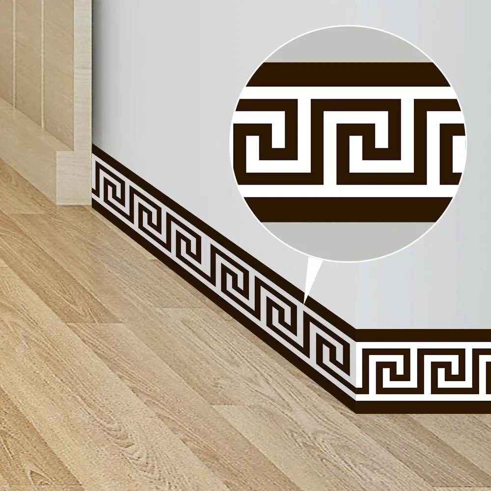 1PC 10*200cm Original Design Geometric Pattern  Removable Waterproof PVC Wall Border Stickers for Home Decors