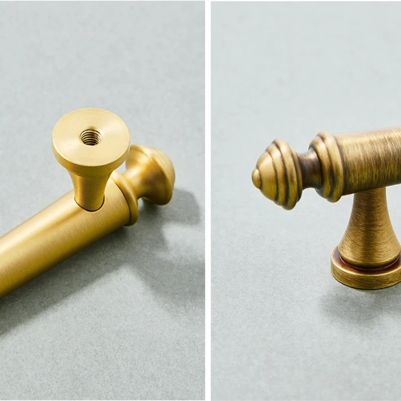 Elegant Dresser Drawer Pulls Satin Brass Kitchen Handles Drawer Pulls Bedroom Knobs Solid Brass T Bar Cabinet Hardware Bronze