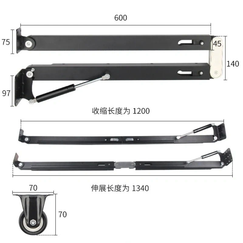 Hidden Desktop Folding Connector Accessories, Down Stretch Dining Table Bar Cabinet Desk Hinges,Complete Sets
