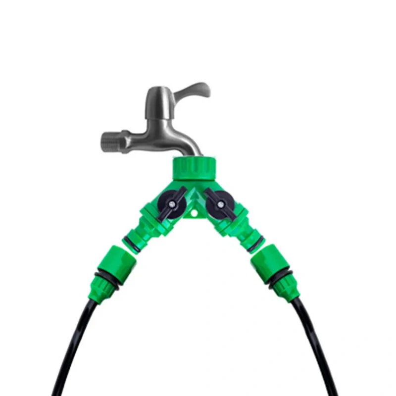 1 Pcs Y Connector Resealable Tape Quick Coupling Drip Irrigation System Adapter 2-way Valve Garden Irrigation G3 / 4 "