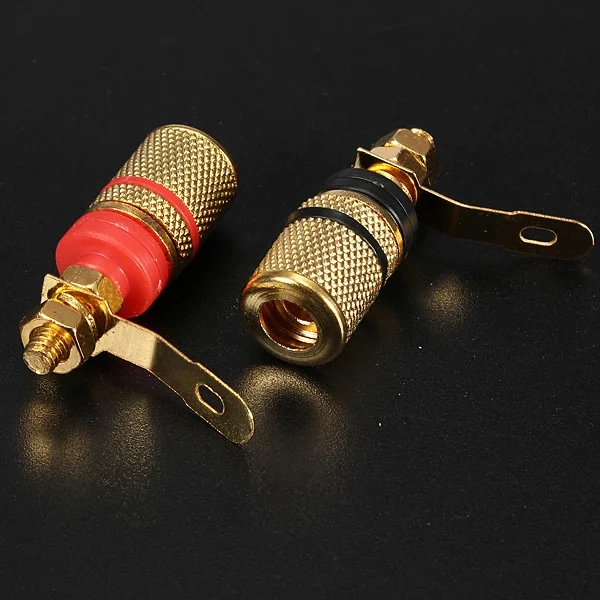 20pcs Gold Plated Amplifier Speaker Terminal Binding Post Banana Plug Socket Connector Suitable for 4mm banana plugs